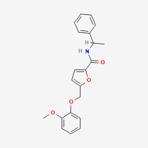 molecular formula C21H21NO4 B4066622 5-[(2-methoxyphenoxy)methyl]-N-(1-phenylethyl)furan-2-carboxamide 