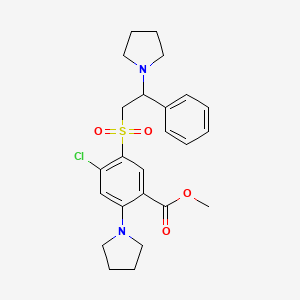 molecular formula C24H29ClN2O4S B4066787 Methyl 4-chloro-5-[2-phenyl-2-(pyrrolidin-1-YL)ethanesulfonyl]-2-(pyrrolidin-1-YL)benzoate 