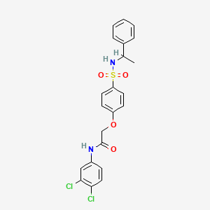 molecular formula C22H20Cl2N2O4S B4066913 N-(3,4-dichlorophenyl)-2-[4-(1-phenylethylsulfamoyl)phenoxy]acetamide 