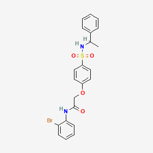 molecular formula C22H21BrN2O4S B4067108 N-(2-bromophenyl)-2-[4-(1-phenylethylsulfamoyl)phenoxy]acetamide 