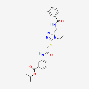 molecular formula C25H29N5O4S B4067132 propan-2-yl 3-[({[4-ethyl-5-({[(3-methylphenyl)carbonyl]amino}methyl)-4H-1,2,4-triazol-3-yl]sulfanyl}acetyl)amino]benzoate 