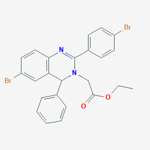 molecular formula C24H20Br2N2O2 B406715 ethyl (6-bromo-2-(4-bromophenyl)-4-phenyl-3(4H)-quinazolinyl)acetate CAS No. 328541-03-3