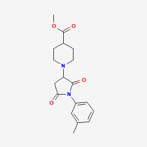 molecular formula C18H22N2O4 B4067214 Methyl 1-[1-(3-methylphenyl)-2,5-dioxopyrrolidin-3-yl]piperidine-4-carboxylate 
