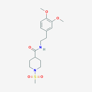 molecular formula C17H26N2O5S B4067332 N-[2-(3,4-DIMETHOXYPHENYL)ETHYL]-1-METHANESULFONYLPIPERIDINE-4-CARBOXAMIDE 