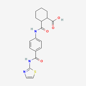 molecular formula C18H19N3O4S B4067424 2-[[4-(1,3-Thiazol-2-ylcarbamoyl)phenyl]carbamoyl]cyclohexane-1-carboxylic acid 