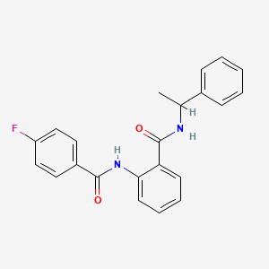 molecular formula C22H19FN2O2 B4067458 2-{[(4-fluorophenyl)carbonyl]amino}-N-(1-phenylethyl)benzamide 