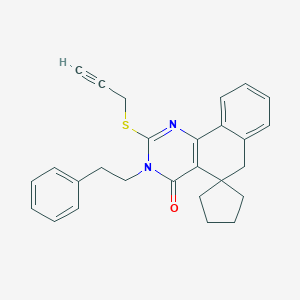 molecular formula C27H26N2OS B406756 3-(2-phenylethyl)-2-prop-2-ynylsulfanylspiro[6H-benzo[h]quinazoline-5,1'-cyclopentane]-4-one CAS No. 328068-30-0