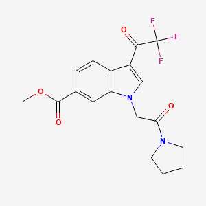molecular formula C18H17F3N2O4 B4067635 METHYL 1-[2-OXO-2-(PYRROLIDIN-1-YL)ETHYL]-3-(2,2,2-TRIFLUOROACETYL)-1H-INDOLE-6-CARBOXYLATE 