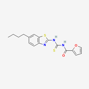 molecular formula C17H17N3O2S2 B4067710 N-[(6-butyl-1,3-benzothiazol-2-yl)carbamothioyl]furan-2-carboxamide 