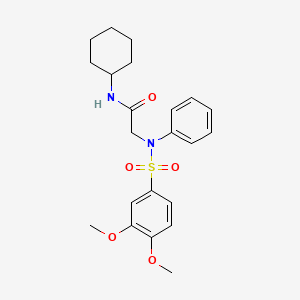 molecular formula C22H28N2O5S B4067714 N-cyclohexyl-N~2~-[(3,4-dimethoxyphenyl)sulfonyl]-N~2~-phenylglycinamide 