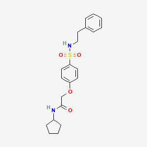 molecular formula C21H26N2O4S B4067766 N-cyclopentyl-2-[4-(2-phenylethylsulfamoyl)phenoxy]acetamide 