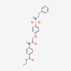 molecular formula C25H26N2O6S B4067795 Ethyl 4-[[2-[4-(2-phenylethylsulfamoyl)phenoxy]acetyl]amino]benzoate 