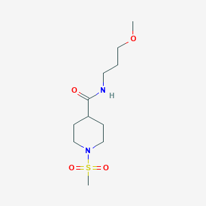 molecular formula C11H22N2O4S B4067888 N~4~-(3-METHOXYPROPYL)-1-(METHYLSULFONYL)-4-PIPERIDINECARBOXAMIDE 