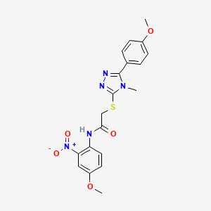 molecular formula C19H19N5O5S B4067902 N-(4-methoxy-2-nitrophenyl)-2-{[5-(4-methoxyphenyl)-4-methyl-4H-1,2,4-triazol-3-yl]sulfanyl}acetamide 