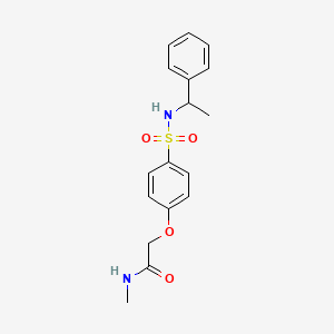 molecular formula C17H20N2O4S B4067940 N-methyl-2-[4-(1-phenylethylsulfamoyl)phenoxy]acetamide 