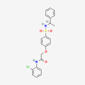 molecular formula C22H21ClN2O4S B4068019 N-(2-chlorophenyl)-2-[4-(1-phenylethylsulfamoyl)phenoxy]acetamide 