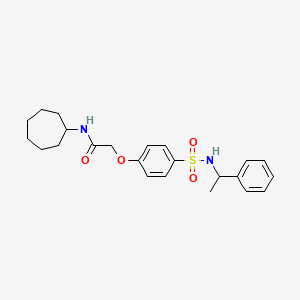 molecular formula C23H30N2O4S B4068048 N-cycloheptyl-2-[4-(1-phenylethylsulfamoyl)phenoxy]acetamide 