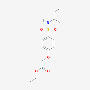 molecular formula C14H21NO5S B4068060 Ethyl 2-[4-(butan-2-ylsulfamoyl)phenoxy]acetate 