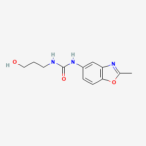 molecular formula C12H15N3O3 B4068100 1-(3-Hydroxypropyl)-3-(2-methyl-1,3-benzoxazol-5-yl)urea 