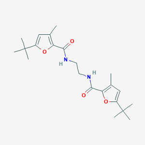 molecular formula C22H32N2O4 B4068203 N,N'-ethane-1,2-diylbis(5-tert-butyl-3-methylfuran-2-carboxamide) 