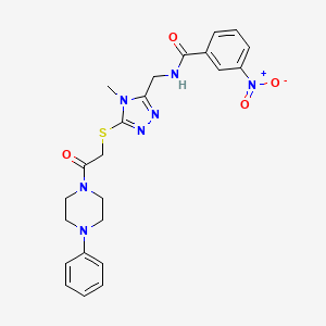 molecular formula C23H25N7O4S B4068273 N-[[4-methyl-5-[2-oxo-2-(4-phenylpiperazin-1-yl)ethyl]sulfanyl-1,2,4-triazol-3-yl]methyl]-3-nitrobenzamide 
