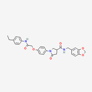 molecular formula C29H29N3O6 B4068351 N-(1,3-benzodioxol-5-ylmethyl)-1-[4-[2-(4-ethylanilino)-2-oxoethoxy]phenyl]-5-oxopyrrolidine-3-carboxamide 