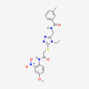 molecular formula C22H24N6O5S B4068436 N-{[4-ethyl-5-({2-[(4-methoxy-2-nitrophenyl)amino]-2-oxoethyl}sulfanyl)-4H-1,2,4-triazol-3-yl]methyl}-3-methylbenzamide CAS No. 693270-24-5
