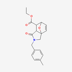 molecular formula C19H21NO4 B4068443 Ethyl 2-(4-methylbenzyl)-1-oxo-1,2,3,6,7,7a-hexahydro-3a,6-epoxyisoindole-7-carboxylate 