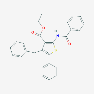 molecular formula C27H23NO3S B406846 Ethyl 2-(benzoylamino)-4-benzyl-5-phenyl-3-thiophenecarboxylate 