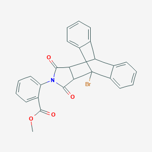 molecular formula C26H18BrNO4 B406852 Methyl 2-(1-bromo-16,18-dioxo-17-azapentacyclo[6.6.5.0~2,7~.0~9,14~.0~15,19~]nonadeca-2,4,6,9,11,13-hexaen-17-yl)benzoate (non-preferred name) 