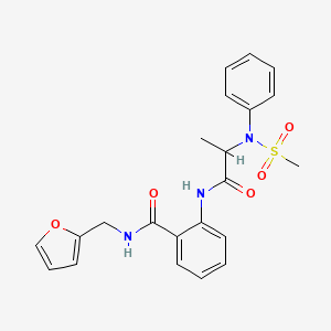 molecular formula C22H23N3O5S B4068762 N-(furan-2-ylmethyl)-2-{[N-(methylsulfonyl)-N-phenylalanyl]amino}benzamide 