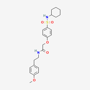 molecular formula C23H30N2O5S B4068801 2-[4-(cyclohexylsulfamoyl)phenoxy]-N-[2-(4-methoxyphenyl)ethyl]acetamide 