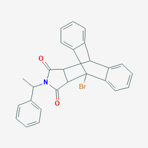 molecular formula C26H20BrNO2 B406884 1-bromo-17-(1-phenylethyl)-17-azapentacyclo[6.6.5.0~2,7~.0~9,14~.0~15,19~]nonadeca-2,4,6,9,11,13-hexaene-16,18-dione 