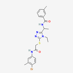 molecular formula C23H26BrN5O2S B4068890 N-{1-[5-({2-[(4-bromo-3-methylphenyl)amino]-2-oxoethyl}sulfanyl)-4-ethyl-4H-1,2,4-triazol-3-yl]ethyl}-3-methylbenzamide 