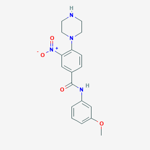 molecular formula C18H20N4O4 B4069289 N-(3-methoxyphenyl)-3-nitro-4-piperazin-1-ylbenzamide 