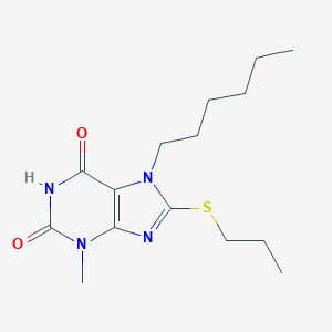 molecular formula C15H24N4O2S B406930 7-Hexyl-3-methyl-8-propylsulfanylpurine-2,6-dione CAS No. 313470-41-6