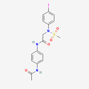 molecular formula C17H18IN3O4S B4069320 N-(4-acetamidophenyl)-2-(4-iodo-N-methylsulfonylanilino)acetamide 