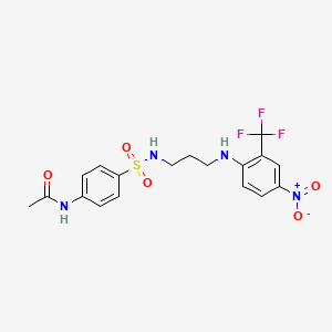 molecular formula C18H19F3N4O5S B4069339 N-(4-{[(3-{[4-nitro-2-(trifluoromethyl)phenyl]amino}propyl)amino]sulfonyl}phenyl)acetamide 