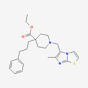 molecular formula C24H31N3O2S B4069349 Ethyl 1-[(6-methylimidazo[2,1-b][1,3]thiazol-5-yl)methyl]-4-(3-phenylpropyl)piperidine-4-carboxylate 