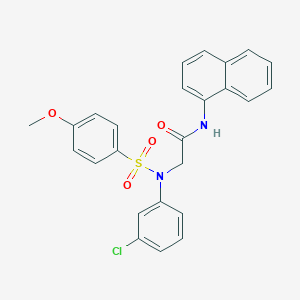 molecular formula C25H21ClN2O4S B4069420 N~2~-(3-chlorophenyl)-N~2~-[(4-methoxyphenyl)sulfonyl]-N-naphthalen-1-ylglycinamide 
