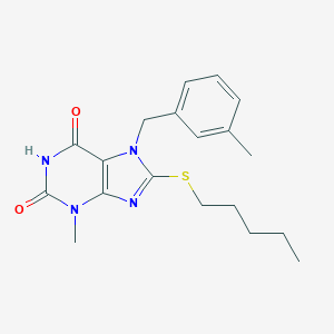 molecular formula C19H24N4O2S B406950 3-Methyl-7-[(3-methylphenyl)methyl]-8-pentylsulfanylpurine-2,6-dione CAS No. 303973-31-1