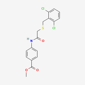 molecular formula C17H15Cl2NO3S B4069518 Methyl 4-({[(2,6-dichlorobenzyl)sulfanyl]acetyl}amino)benzoate 