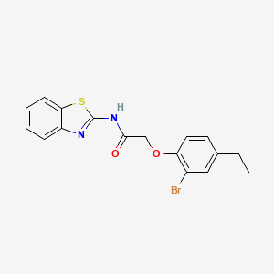 molecular formula C17H15BrN2O2S B4069584 N-(1,3-benzothiazol-2-yl)-2-(2-bromo-4-ethylphenoxy)acetamide 
