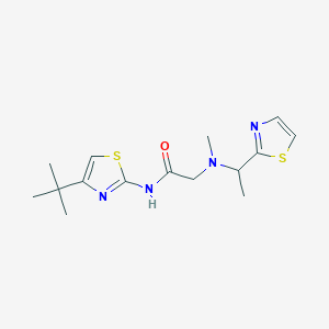 molecular formula C15H22N4OS2 B4069592 N-(4-tert-butyl-1,3-thiazol-2-yl)-2-[methyl-[1-(1,3-thiazol-2-yl)ethyl]amino]acetamide 