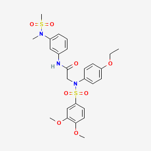 molecular formula C26H31N3O8S2 B4069651 N~2~-[(3,4-dimethoxyphenyl)sulfonyl]-N~2~-(4-ethoxyphenyl)-N-{3-[methyl(methylsulfonyl)amino]phenyl}glycinamide 