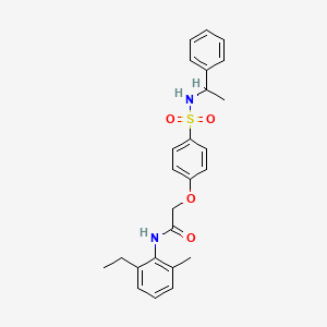 molecular formula C25H28N2O4S B4069698 N-(2-ethyl-6-methylphenyl)-2-[4-(1-phenylethylsulfamoyl)phenoxy]acetamide 