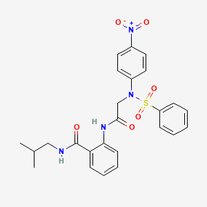 molecular formula C25H26N4O6S B4069736 N-(2-methylpropyl)-2-{[N-(4-nitrophenyl)-N-(phenylsulfonyl)glycyl]amino}benzamide 