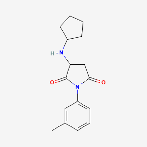 molecular formula C16H20N2O2 B4069799 3-(Cyclopentylamino)-1-(3-methylphenyl)pyrrolidine-2,5-dione 