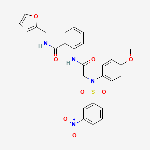 molecular formula C28H26N4O8S B4069857 N-(furan-2-ylmethyl)-2-({N-(4-methoxyphenyl)-N-[(4-methyl-3-nitrophenyl)sulfonyl]glycyl}amino)benzamide 