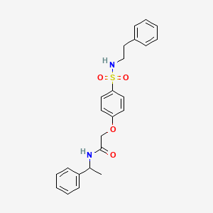 molecular formula C24H26N2O4S B4069901 N-(1-phenylethyl)-2-[4-(2-phenylethylsulfamoyl)phenoxy]acetamide 